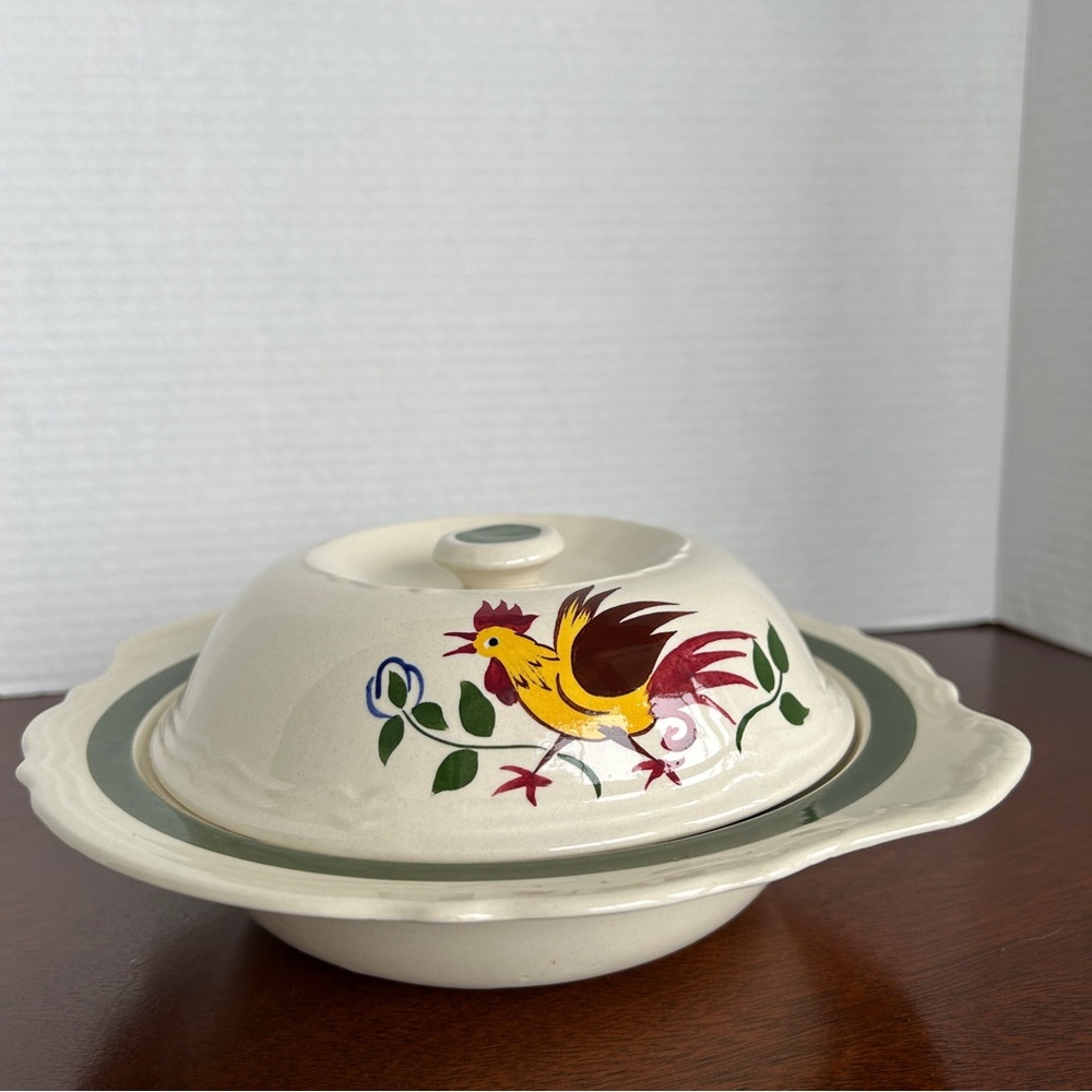 ADAMS "____ of the North" Covered Serving Vegetable Dish/bowl  Rooster Farmhouse
